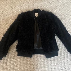 Chaser black fur coat